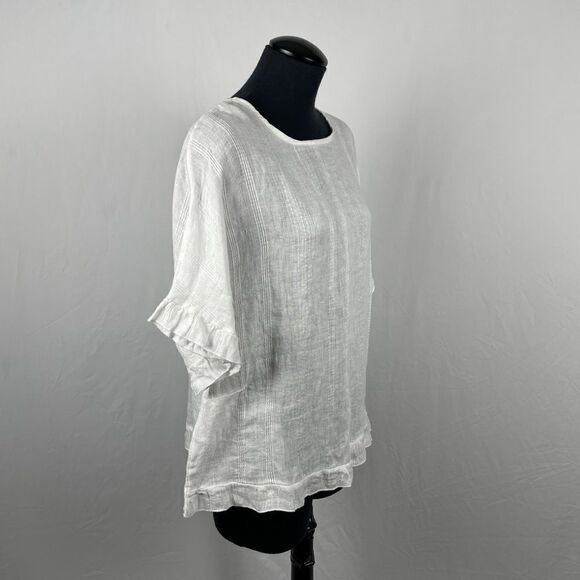 Lina Tomei Italy NWT 100% Linen White Blouse - Women’s S - Picture 2 of 8